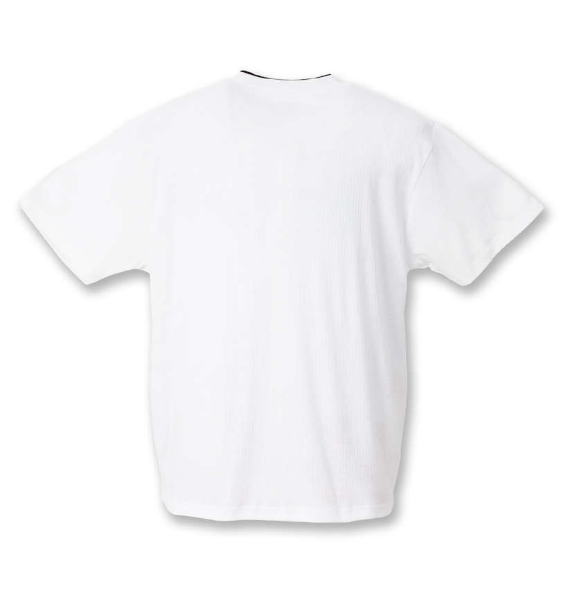 大きいサイズ メンズ 楽スマ (ラクスマ) 汗染み軽減樽型フェイクレイヤード半袖VTシャツ バックスタイル
