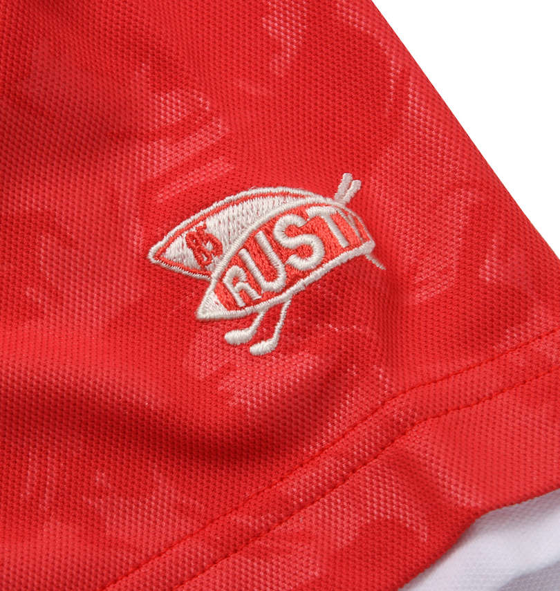 大きいサイズ メンズ RUSTY GOLF (ラスティゴルフ) カモフラエンボス半袖ポロシャツ 袖口刺繍