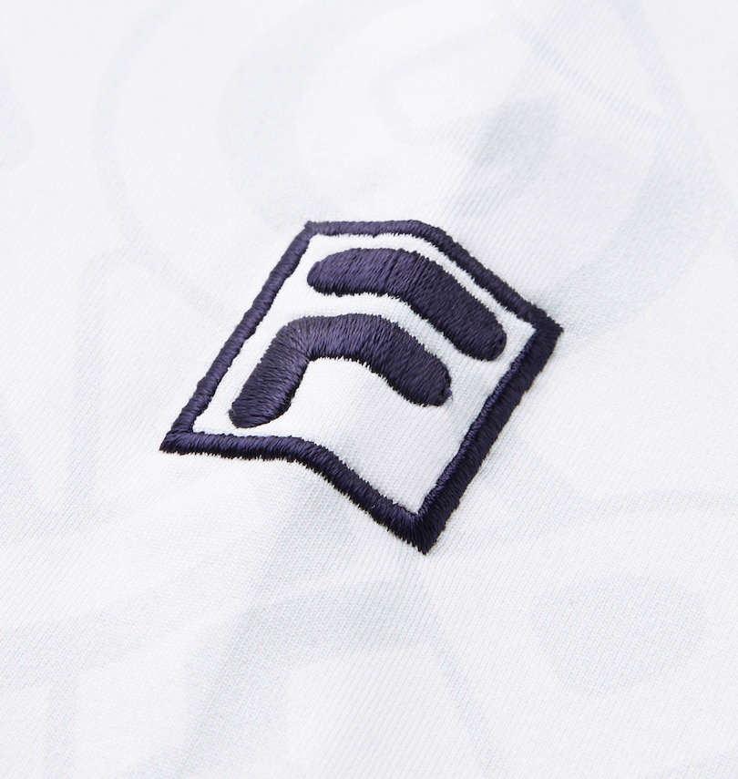大きいサイズ メンズ FILA GOLF (フィラゴルフ) タイポプリントモックネック長袖シャツ 袖の刺繍