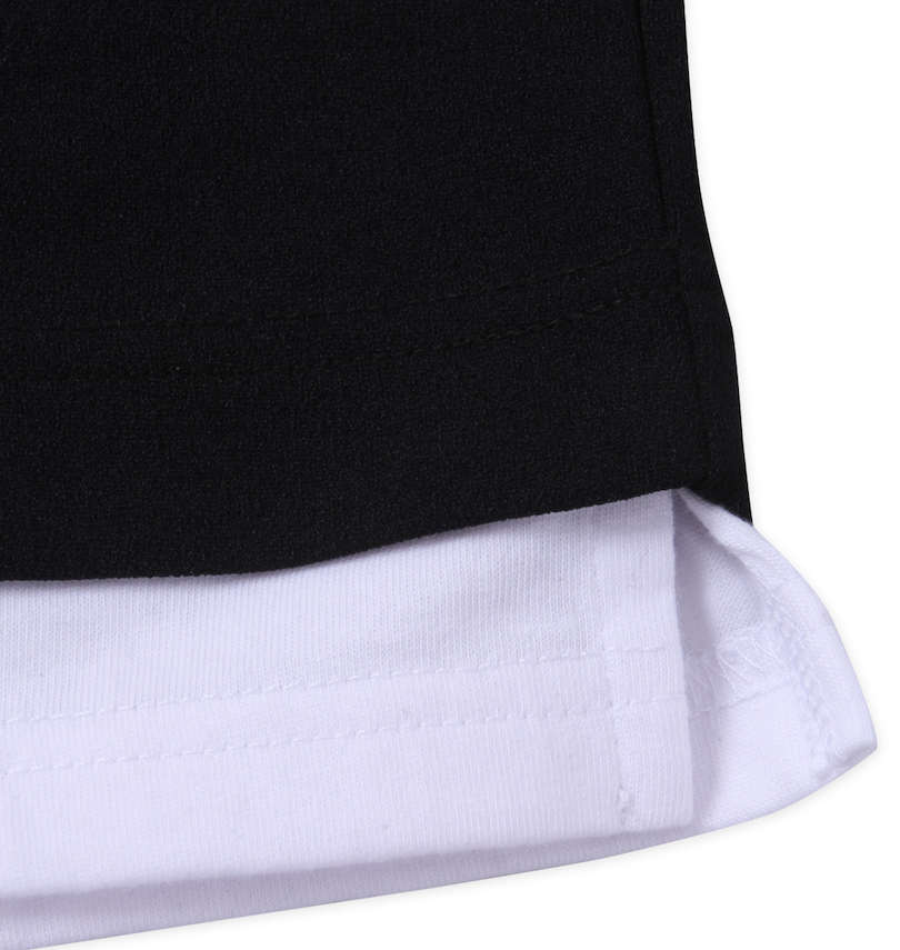 大きいサイズ メンズ launching pad (ランチングパッド) ジョーゼットフェイクレイヤード半袖Tシャツ サイドスリット
