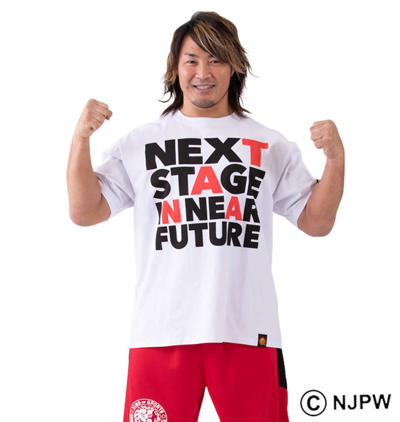 大きいサイズ メンズ 新日本プロレス (シンニホンプロレス) 棚橋弘至「NEXT STAGE IN NEAR FUTURE」半袖Tシャツ 
