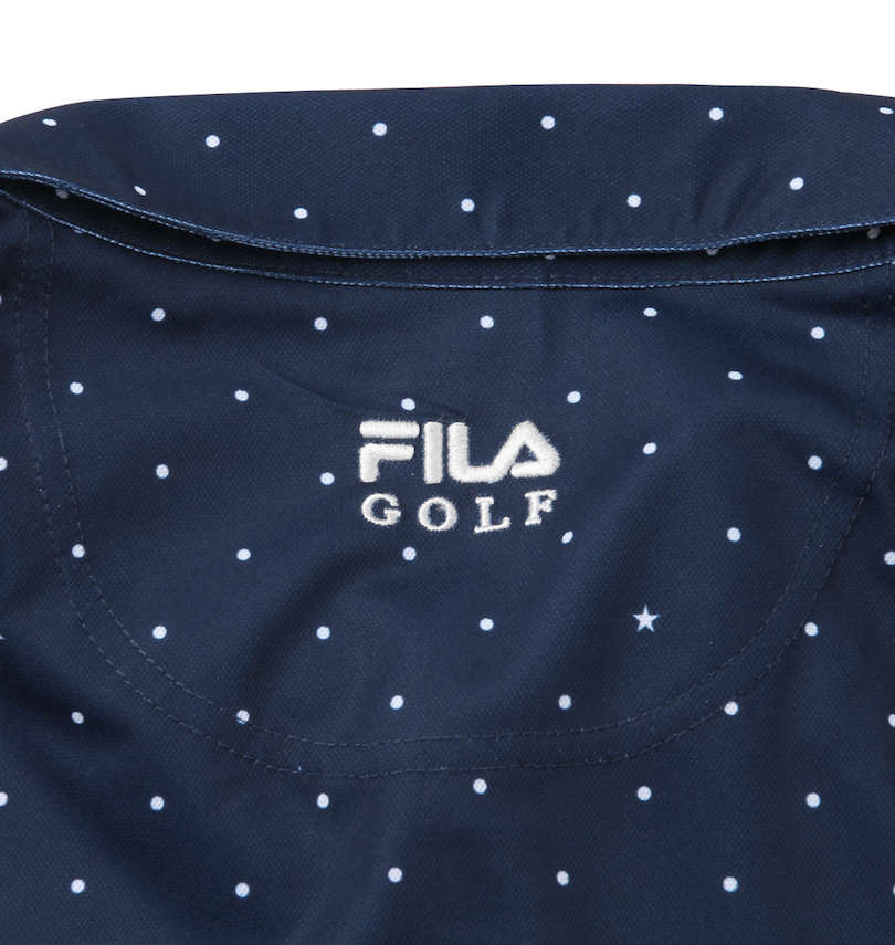 大きいサイズ メンズ FILA GOLF (フィラゴルフ) ドット柄半袖ポロシャツ バック刺繍