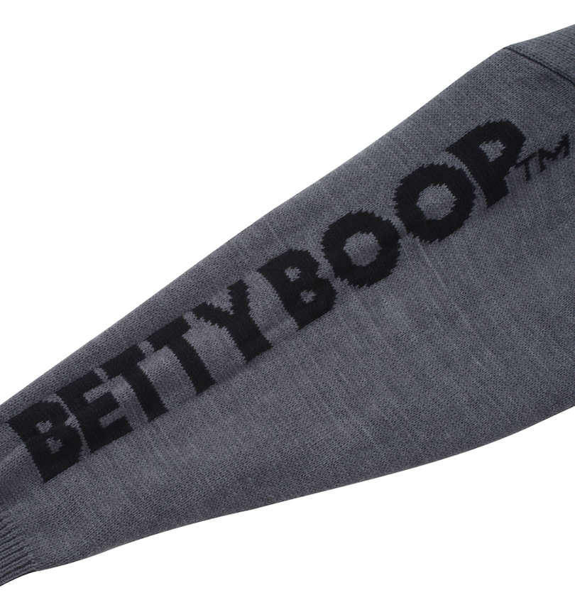 大きいサイズ メンズ BETTY BOOP (ベティ ブープ) 7Gジャガードフルジップパーカーセーター 袖デザイン