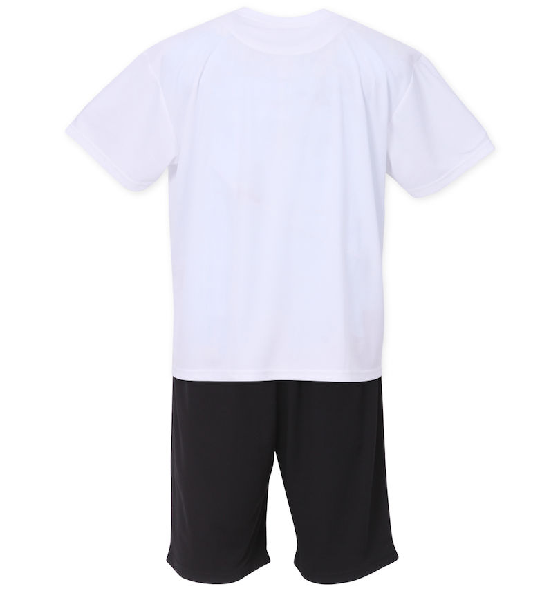 大きいサイズ メンズ 黒柴印和んこ堂 (クロシバジルシワンコドウ) ポリ天竺半袖Tシャツ+ハーフパンツ バックスタイル