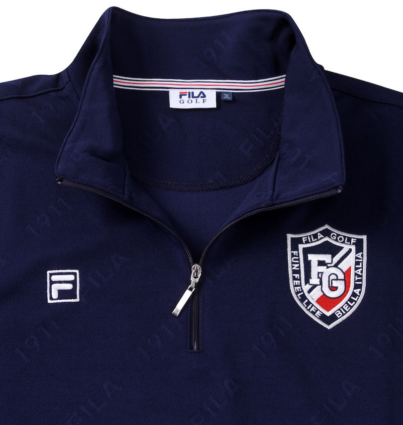 大きいサイズ メンズ FILA GOLF (フィラゴルフ) 半袖シャツ+インナーセット 刺繍