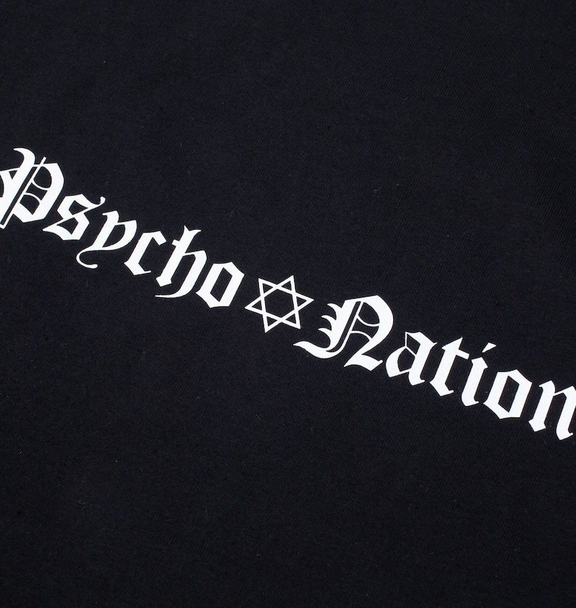 大きいサイズ メンズ PSYCHO NATION (サイコネーション) チェーン付フェイクレイヤード半袖Tシャツ プリント