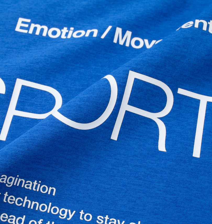 大きいサイズ メンズ MOVESPORT (ムーブスポーツ) SUNSCREEN TOUGHオーセンティックロゴ半袖Tシャツ プリント拡大