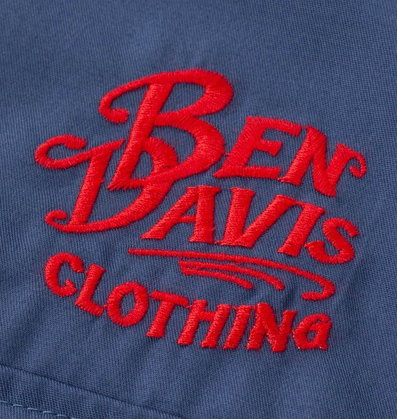 大きいサイズ メンズ BEN DAVIS (ベン デイビス) エンブロイダリーワーク半袖シャツ フロント刺繍