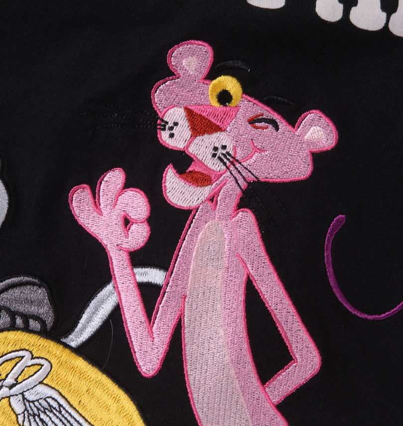 大きいサイズ メンズ PINK PANTHER×FLAGSTAFF (フラッグスタッフ) ピンクパンサー半袖ポロシャツ 刺繍拡大