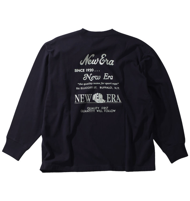 大きいサイズ メンズ NEW ERA (ニューエラ) アーカイブロゴ長袖Tシャツ バックスタイル