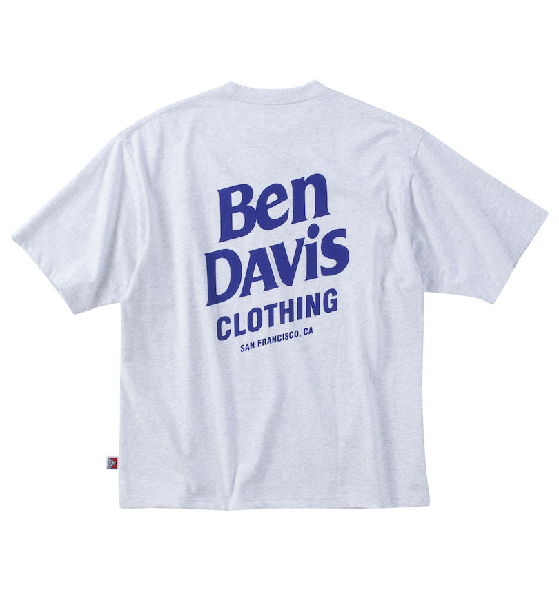 大きいサイズ メンズ BEN DAVIS (ベン デイビス) フロッキーロゴ半袖Tシャツ バックスタイル