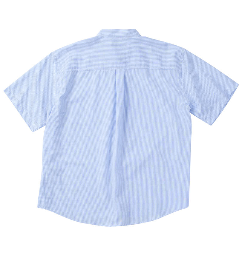 大きいサイズ メンズ Mc.S.P (エムシーエスピー) 吸汗速乾シアサッカーストライプバンドカラー半袖シャツ バックスタイル