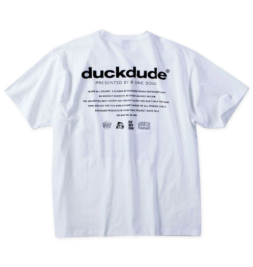 大きいサイズ メンズ b-one-soul (ビーワンソウル) DUCK DUDEメタリック半袖Tシャツ バックスタイル