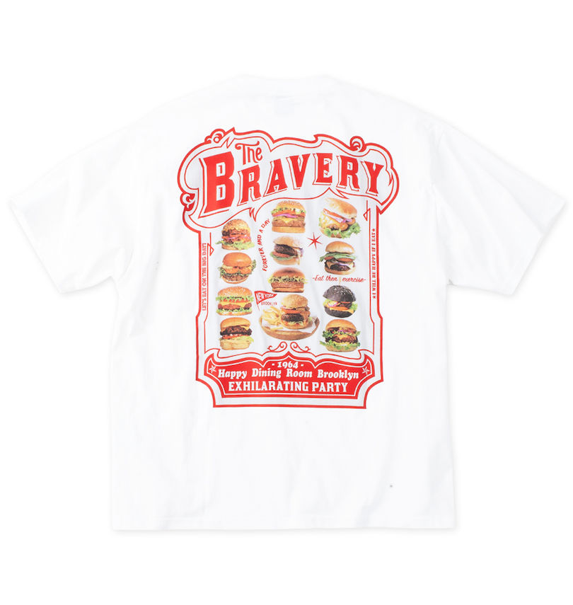 大きいサイズ メンズ SHELTY (シェルティ) 天竺ハンバーガーショッププリント半袖Tシャツ バックスタイル