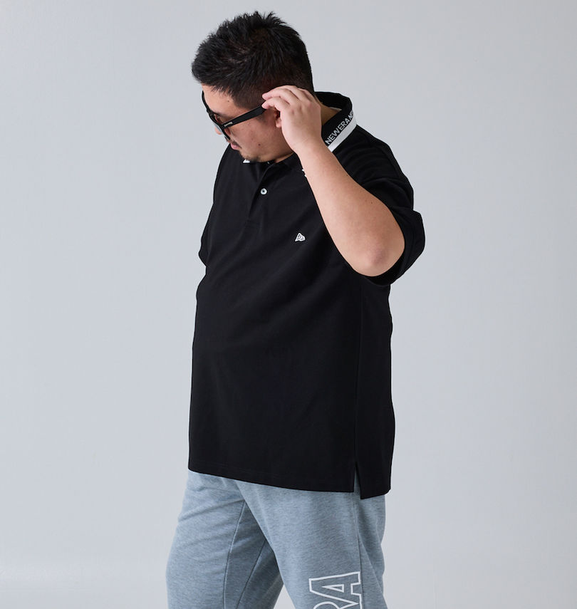 大きいサイズ メンズ NEW ERA (ニューエラ) カラーロゴ半袖ポロシャツ 