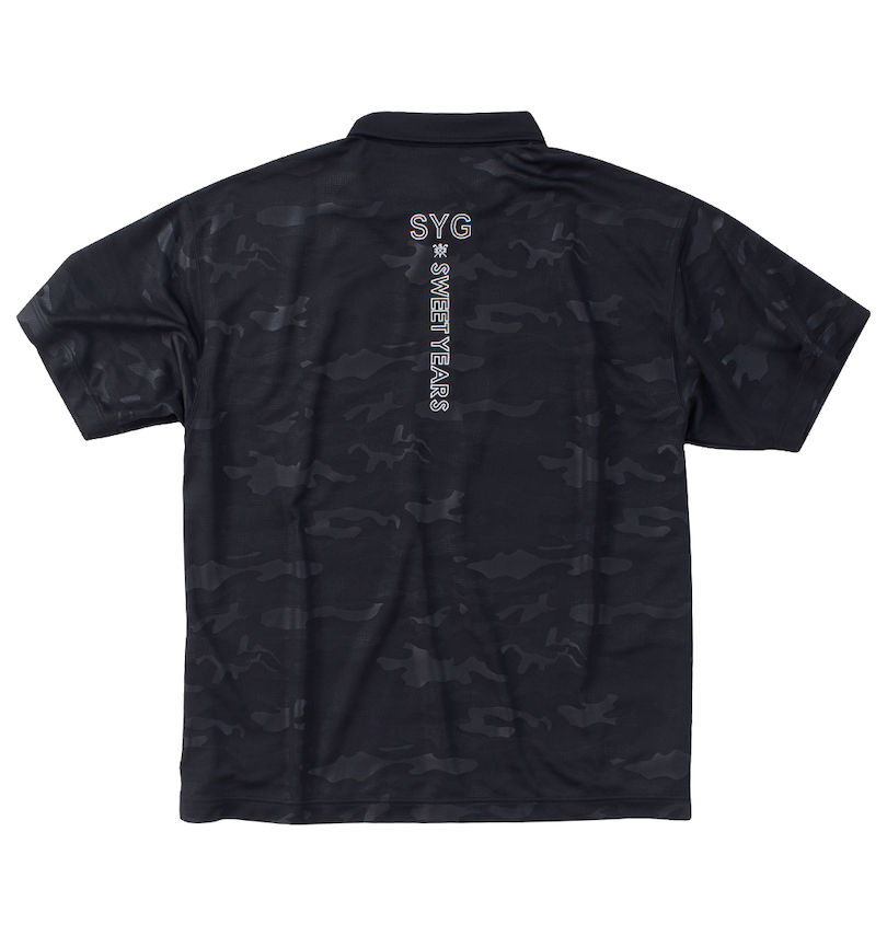 大きいサイズ メンズ SY32 by SWEET YEARS (エスワイサーティトゥバイスィートイヤーズ) カモエンボスカラー半袖シャツ バックスタイル