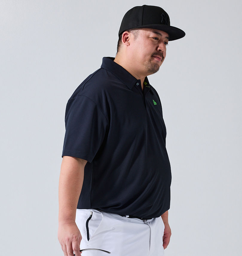大きいサイズ メンズ NEW ERA®GOLF (ニューエラ®ゴルフ) バーチカルバンダナロゴ半袖ポロシャツ 