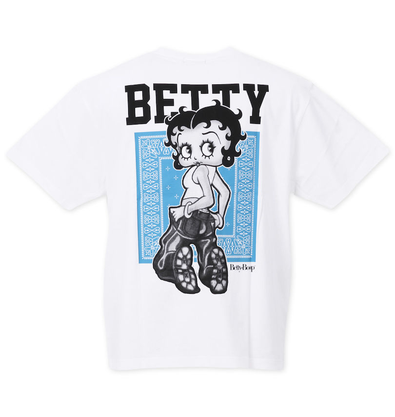大きいサイズ メンズ BETTY BOOP (ベティ ブープ) 天竺プリント半袖Tシャツ バックスタイル