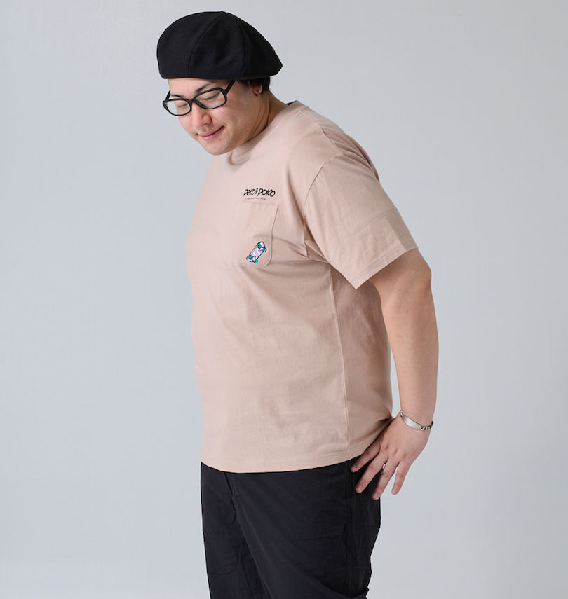 大きいサイズ メンズ PeKo&PoKo (ペコ アンド ポコ) 天竺ポケット付半袖Tシャツ 