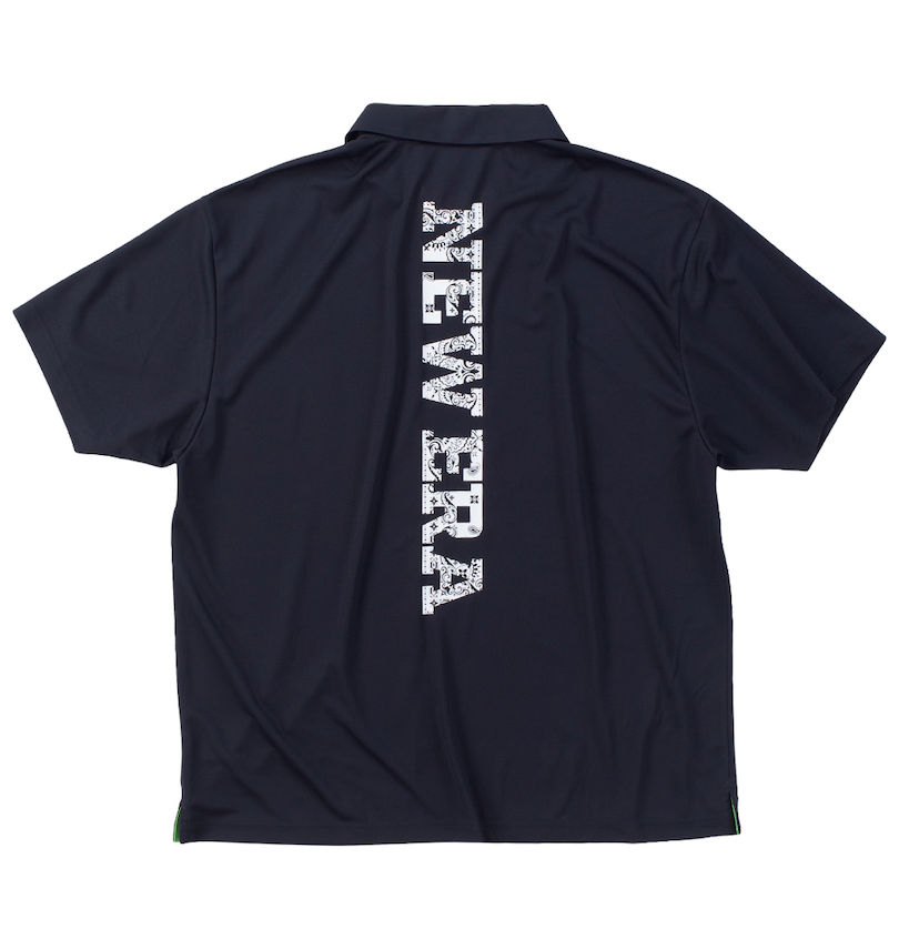 大きいサイズ メンズ NEW ERA®GOLF (ニューエラ®ゴルフ) バーチカルバンダナロゴ半袖ポロシャツ バックスタイル