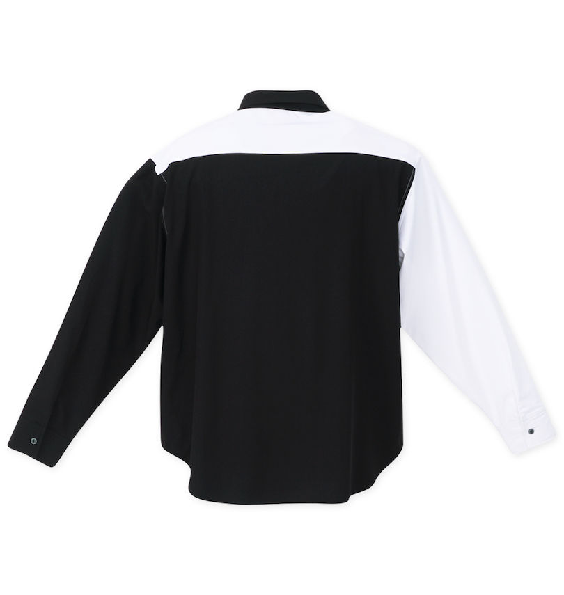 大きいサイズ メンズ Re:luxi (リラクシー) ロゴプリント長袖シャツ バックスタイル