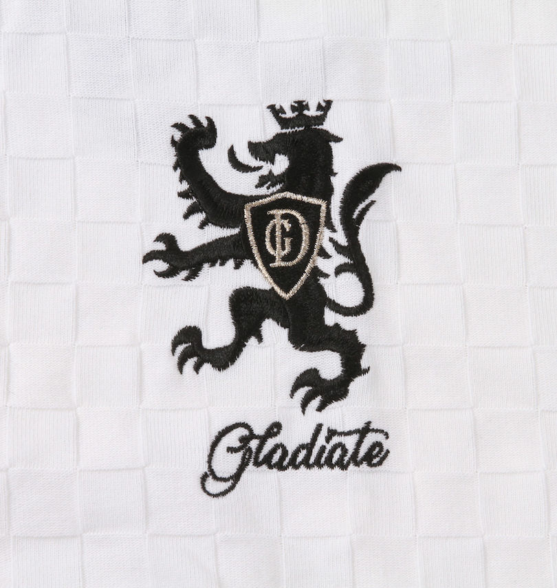 大きいサイズ メンズ GLADIATE (グラディエイト) 刺繍ブロックジャガード半袖ポロシャツ 左胸刺繍