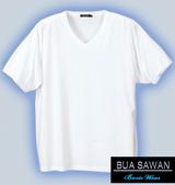 BUA SAWAN 消臭VTシャツ(半袖) ホワイト