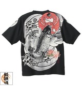 絡繰魂 和柄Tシャツ(半袖) スミクロ