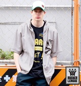 RUCKER LEAGUE フルジップパーカー半袖 モクグレー