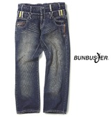 BUNBUSTER 多ループWウエストデニムパンツ ネイビー