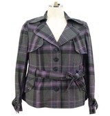 LANE BRYANT ショートコート グレー×パープル