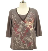LANE BRYANT ロングTシャツ ブラウン