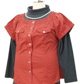 ASHLEY STEWART プルオーバーブラウス レッド