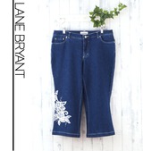 LANE BRYANT 半端丈デニムパンツ ブルー