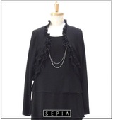 SEPIA シフォンフリルボレロ ブラック