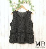 MB ドット柄ティアードタンクトップ ブラック