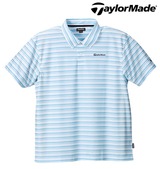 TaylorMade ポロシャツ半袖 ホワイト×ライトブルー