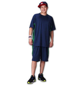 大きいサイズ メンズ Mc.S.P (エムシーエスピー) 吸汗速乾半袖Tシャツ+ハーフパンツ