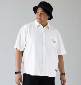 大きいサイズ メンズ KARL KANI (カール カナイ) ツイル半袖シャツ