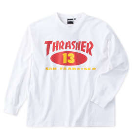 大きいサイズ メンズ THRASHER (スラッシャー) OLD OVAL13長袖Tシャツ