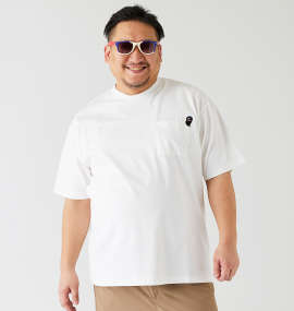 大きいサイズ メンズ FUN for modemdesign (ファン フォー モデムデザイン) オジサンワンポイント刺繍胸ポケット付半袖Tシャツ