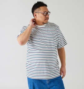 大きいサイズ メンズ Mc.S.P (エムシーエスピー) オーガニックコットンボーダークルーネック半袖Tシャツ