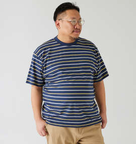 大きいサイズ メンズ Mc.S.P (エムシーエスピー) オーガニックコットンボーダークルーネック半袖Tシャツ