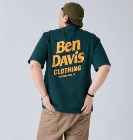 大きいサイズ メンズ BEN DAVIS (ベン デイビス) フロッキーロゴ半袖Tシャツ