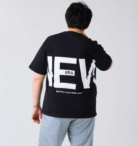 大きいサイズ メンズ NEW ERA (ニューエラ) ズームアップロゴ半袖Tシャツ