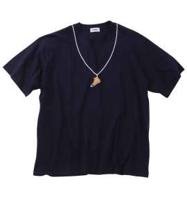 大きいサイズ メンズ CONVERSE (コンバース) ネックレス風プリント半袖Tシャツ