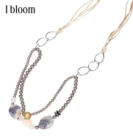 I BLOOM ロングパールネックレス シルバー系
