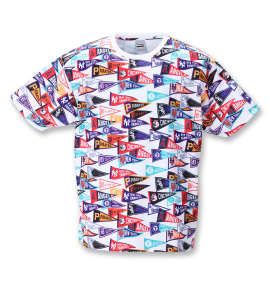 大きいサイズ メンズ Fanatics (ファナティクス) MLBフラッグ総柄プリント半袖Tシャツ