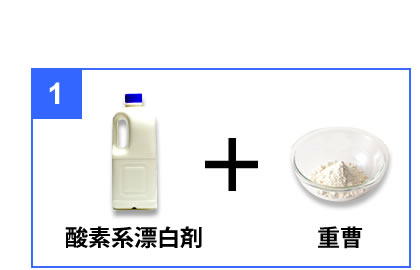 酸素系漂白剤1：重曹1で洗剤作り