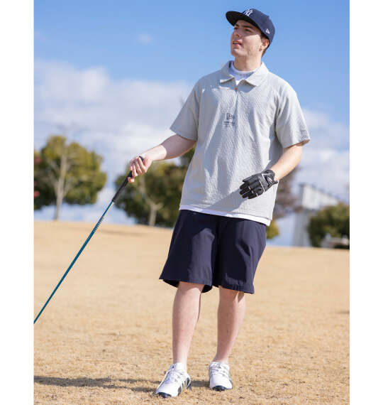 NEW ERA GOLF シアサッカージップ半袖ポロシャツ を使った3Lサイズの